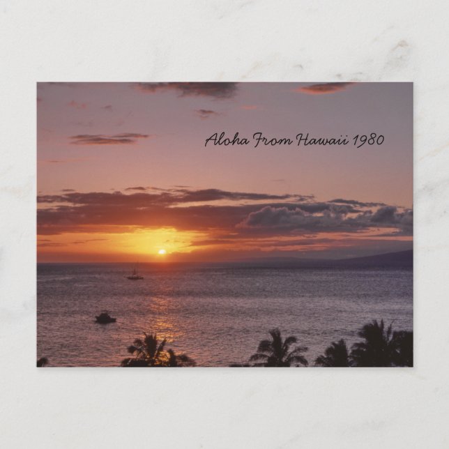 Hübsch Hawaii Sunset Landschaft Aloha Hawaii Postkarte (Vorderseite)