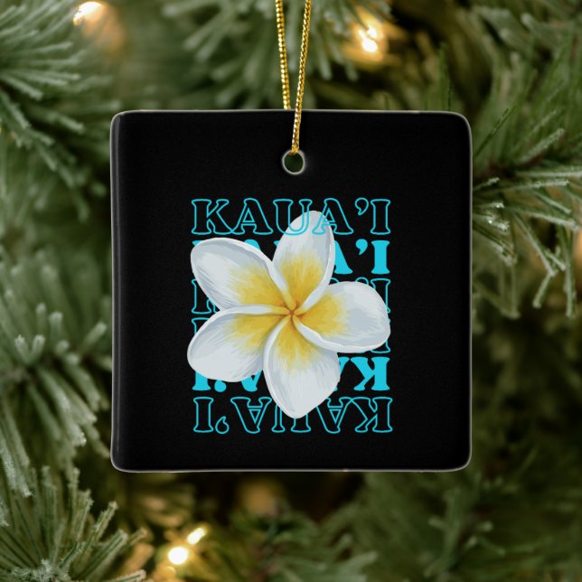Hübsch Hawaiian Floral Tropical Kaua'i Weihnachten Keramikornament (Baum)