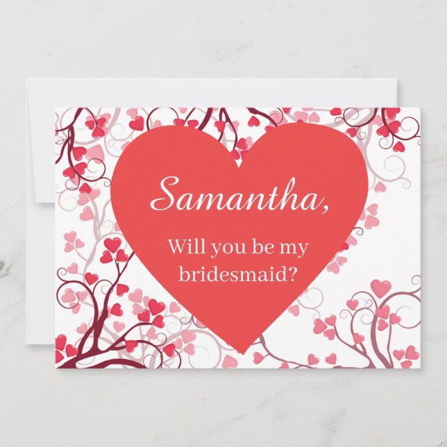 Hübsch Hearts Bridesmaid-Vorschlag Einladung (Vorderseite)