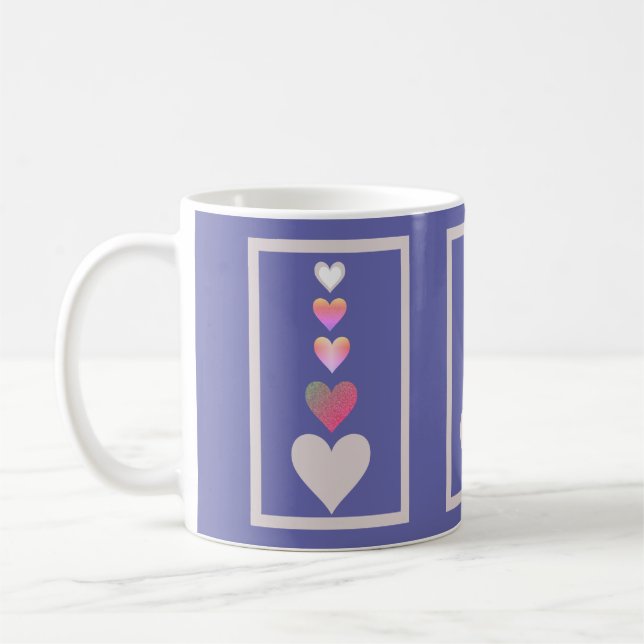 Hübsch Hearts Periwinkle Niedlich Einfache Moderne Kaffeetasse (Links)
