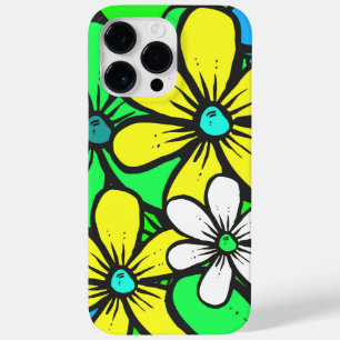 Hübsch-hell Sommer-Blume Blau Gelb und Grün Case-Mate iPhone 14 Pro Max Hülle