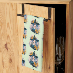 Hübsch Hexenschwarz Stars Pattern Halloween Geschirrtuch