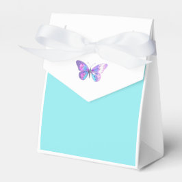 Hübsch Holographic Butterfly Gevor Box Aqua Geschenkschachtel