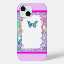Hübsch Holographic Butterfly iPhone 15 Case Aqua
