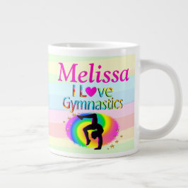 HÜBSCH I LIEBE GYMNASTICS PERSONALISIERTE MUG Jumbo-Tasse