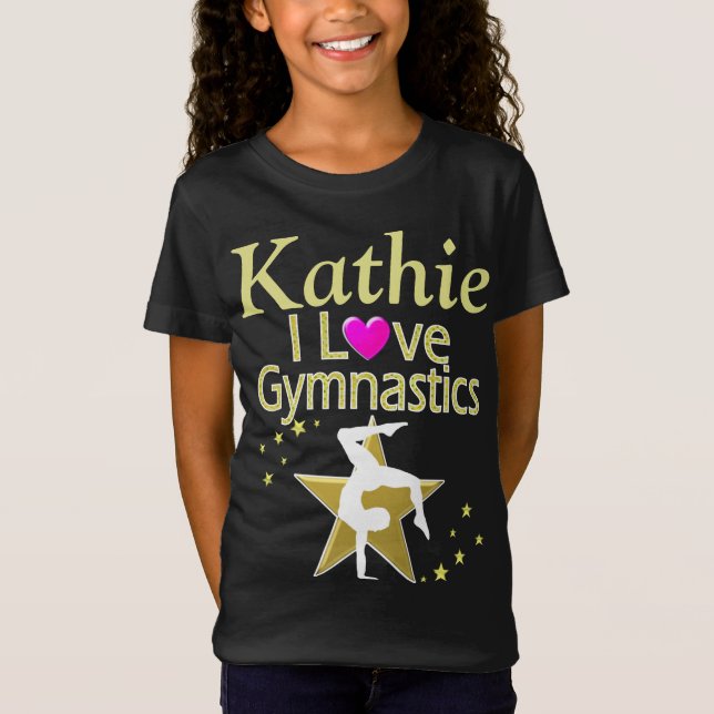 HÜBSCH I LIEBE GYMNASTICS PERSONALISIERTES SHIRT (Vorderseite)