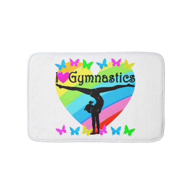 HÜBSCH I LIEBE GYMNASTICS RAINBOW DESIGN BADEMATTE (Vorderseite)
