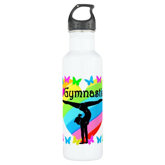 HÜBSCH I LIEBE GYMNASTICS RAINBOW DESIGN TRINKFLASCHE (Vorderseite)