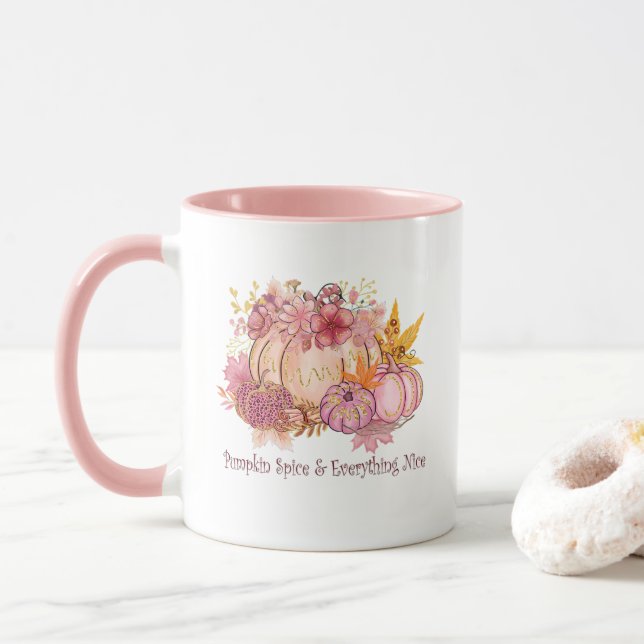 Hübsch im Herbst Pink: Whimsy & Gewürz Tasse (Mit Donut)