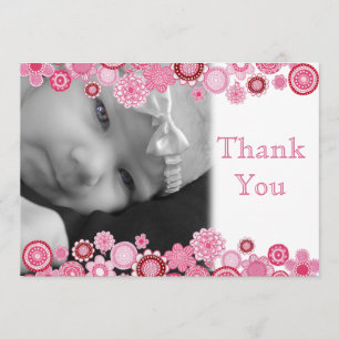 Hübsch im rosa Baby-Mädchen-Foto danke zu