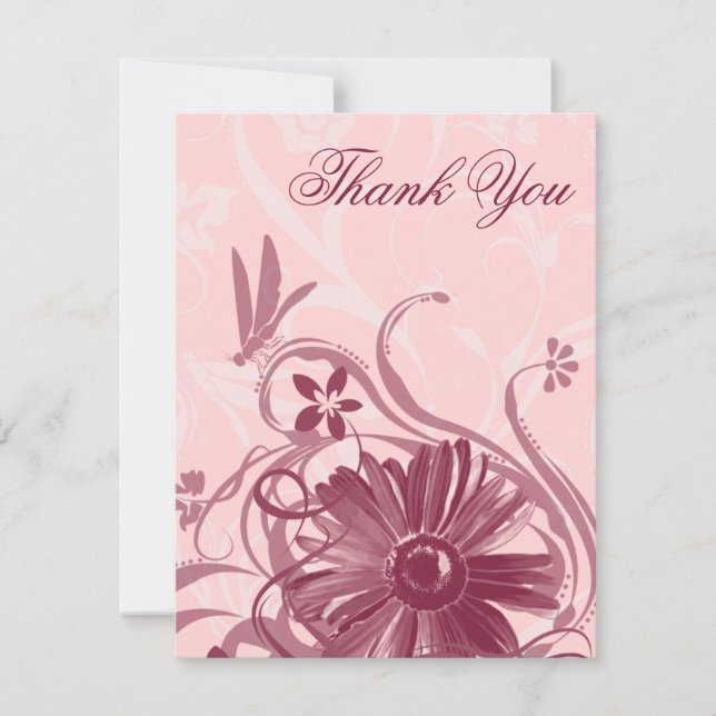 Hübsch in der rosa Libelle danke Karten (Vorderseite)