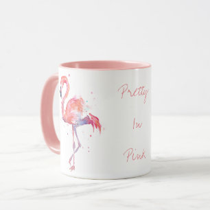 Hübsch in der rosa Wasser-Farbflamingo-Tasse Tasse