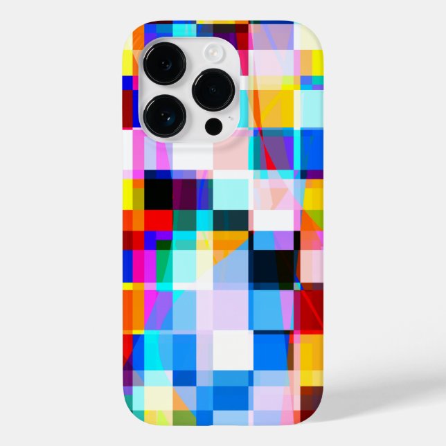 Hübsch in Kariert 3 - Farbenfrohe iPhone Case (Rückseite)