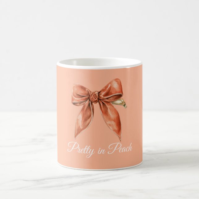 Hübsch in Pfirsich-Schleife Kaffeetasse (Mittel)