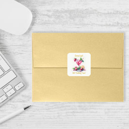 Hübsch in Pink 30. Geburtstagsfeier Quadratischer Aufkleber