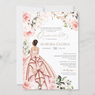 Hübsch in Pink Beautiful Gown Rose Quinceañera Inv Einladung