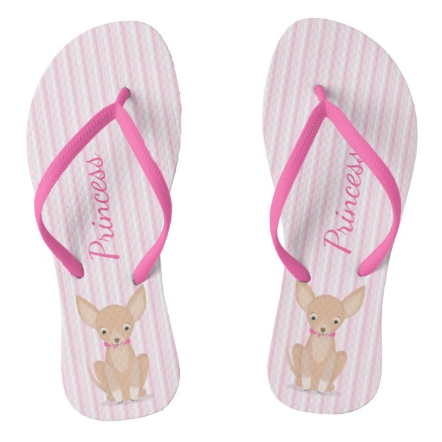 Hübsch in Pink Chihuahua Flip Flops (Fußbett)