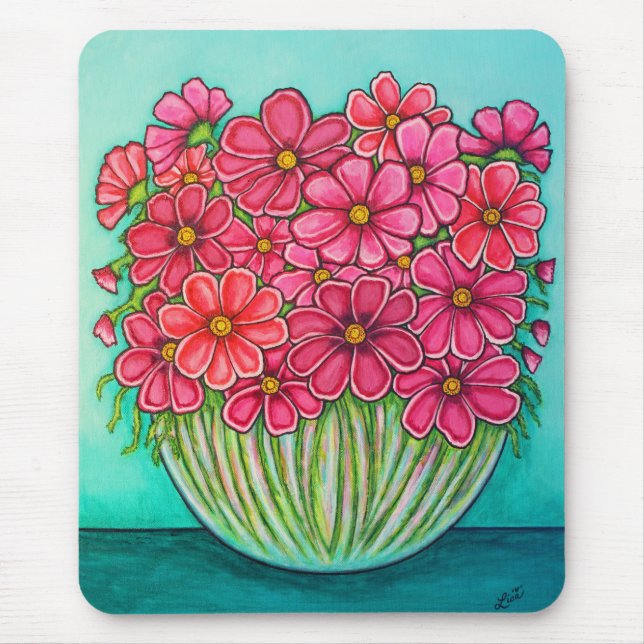 Hübsch in Pink Cosmos Mouse Pad von Lisa Lorenz Mousepad (Vorne)