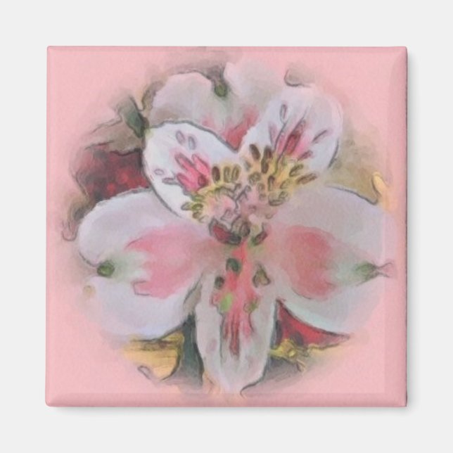 Hübsch in Pink Floral Bouquet Magnet (Vorne)