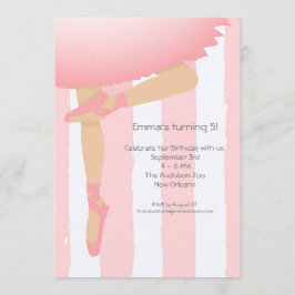 Hübsch in Pink.  Kinder Ballerina Geburtstagsparty Einladung