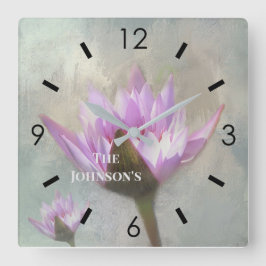 HÜBSCH IN PINK WASSER LILILIS GROSSE KLOCK QUADRATISCHE WANDUHR