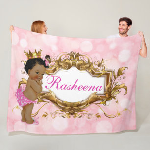 Hübsch in rosa afrikanische Prinzessin Pink & Gol Fleecedecke