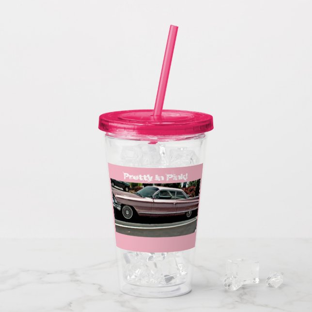 Hübsch in rosa Cadillac Acrylcup Acryltrinkbecher (Rückseite Ice)