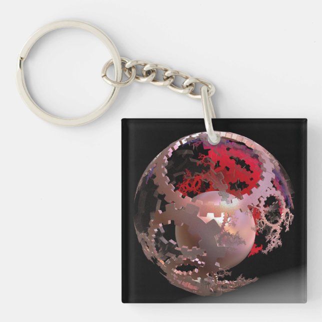 Hübsch in rosa Cogs Schlüsselanhänger (Vorderseite)