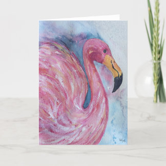 Hübsch in Rosa, Flamingo Grußkarte Karte