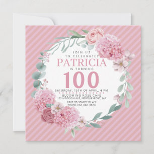 Hübsch in Rosa florale Einladung zum Geburtstag