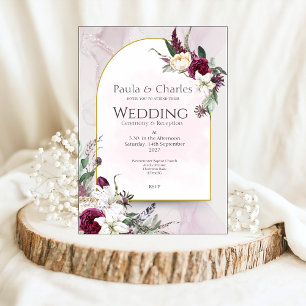 Hübsch in Rosa, florale Hochzeit Einladung