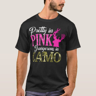 Hübsch in rosa, gefährlich in der Camouflage Jäger T-Shirt