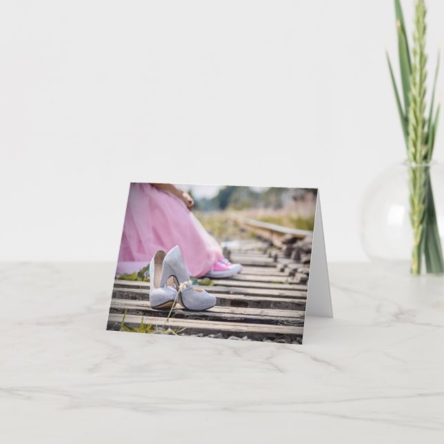 Hübsch in rosa Geschenkkarte für den Polterabend Karte (Vorderseite)