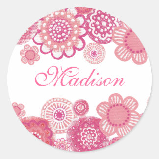 Hübsch in rosa gestrichene Mädchen Name Cupcake To Runder Aufkleber