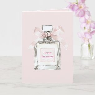 Hübsch in Rosa Parfümflasche Schleife Geburtstag Karte
