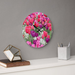 Hübsch in rosa Petalen Große Wanduhr