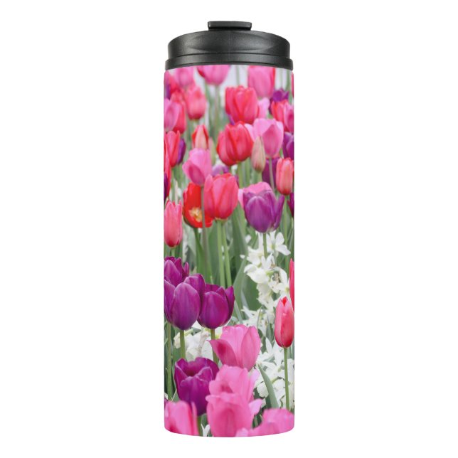 Hübsch in rosa Petalen Thermosbecher (Vorderseite)