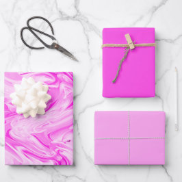 Hübsch in rosa, rosafarbenes Rosa Geschenkpapier Set