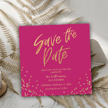 Hübsch in Rosa Save the Date Gold Glitzer Einladung<br><div class="desc">Hübsch in Rosa Save the Date Gold Glitzer Einladung</div>