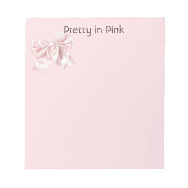 Hübsch in Rosa Schleife Notizblock (Vorderseite)