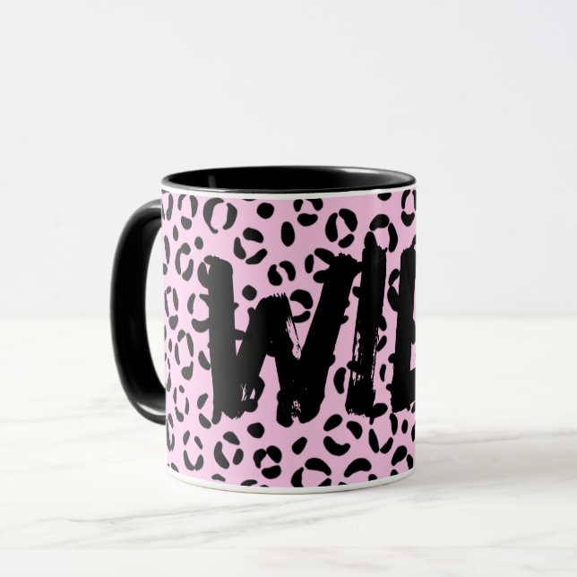 Hübsch in rosa Tierfarbe (Personalisiert) Tasse (Vorderseite Links)