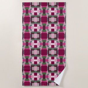 Hübsch in Rosa und Grün Farbbblock Strandtuch