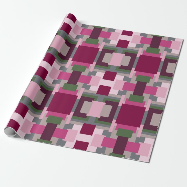 Hübsch in rosa und grün geschenkpapier (Ungerollt)