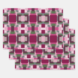 Hübsch in rosa und grün geschenkpapier set