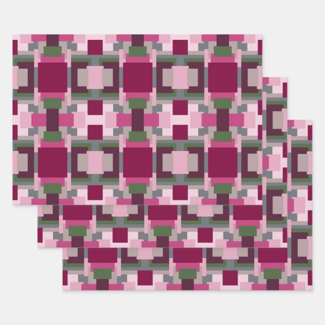 Hübsch in rosa und grün geschenkpapier set (Set)