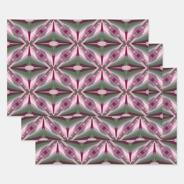 Hübsch in rosa und grün gestrichenen Farbblöcken Geschenkpapier Set (Set)