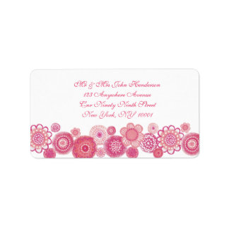 Hübsch in Rosa und Weiß Adressaufkleber