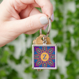 Hübsch initialisierte Mandala Schlüsselkette Schlüsselanhänger