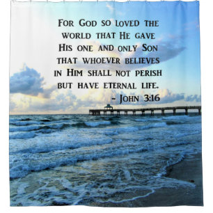 HÜBSCH JOHN 3:16 OCEAN FOTO DESIGN DUSCHVORHANG