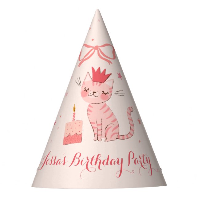 Hübsch Kitty Birthday Party Hat Partyhütchen (Vorderseite)